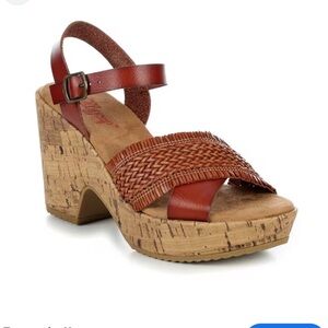 Jelly pop "Sharna" Platform Cork Wedge Heels, 10